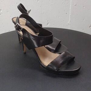 Michael Kors Leather Black Open Toe High Heels Size 8